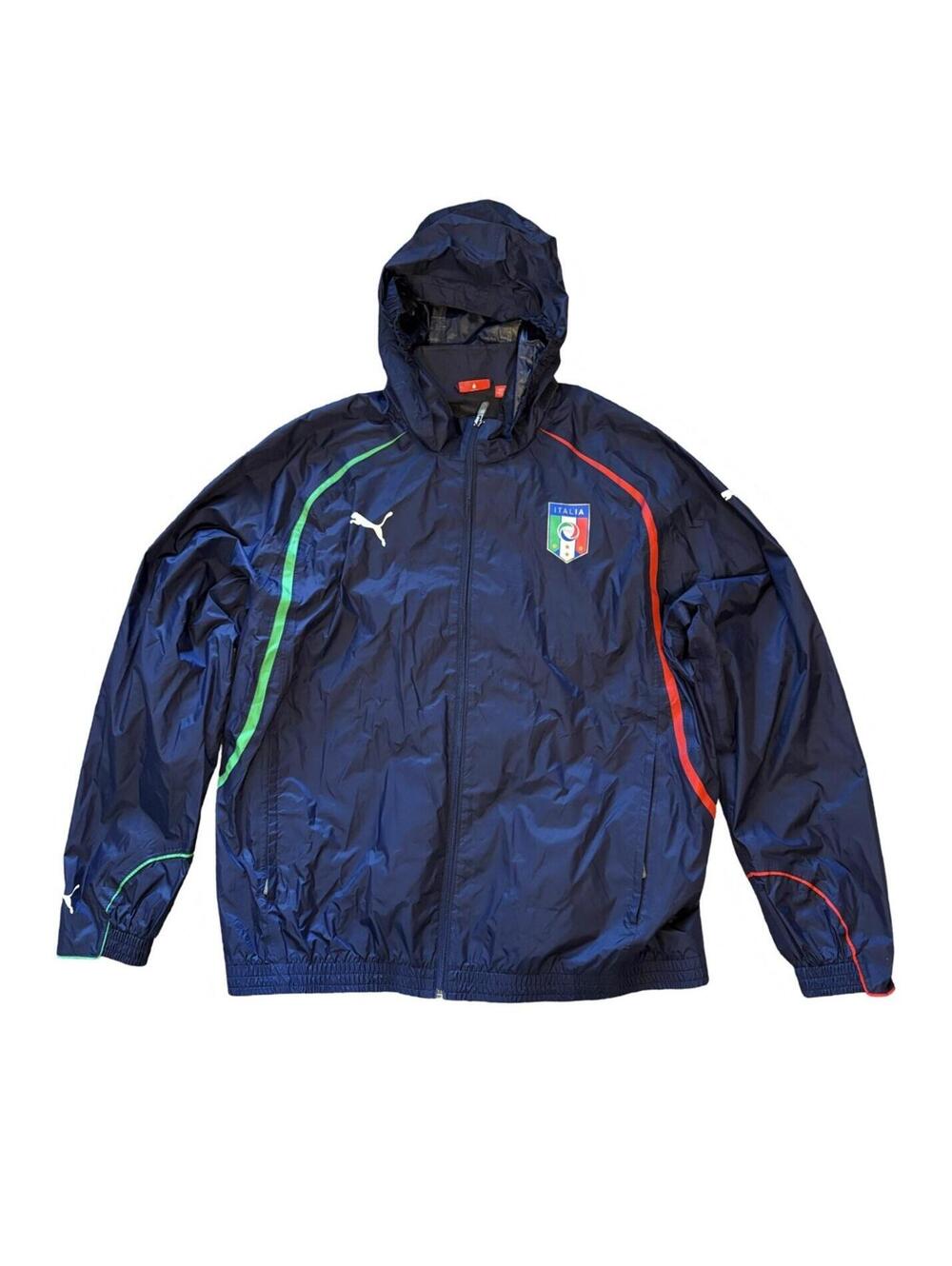 Puma Italia FIGC Soccer Football Full Zip Windbreaker Jacket Men's Size XL